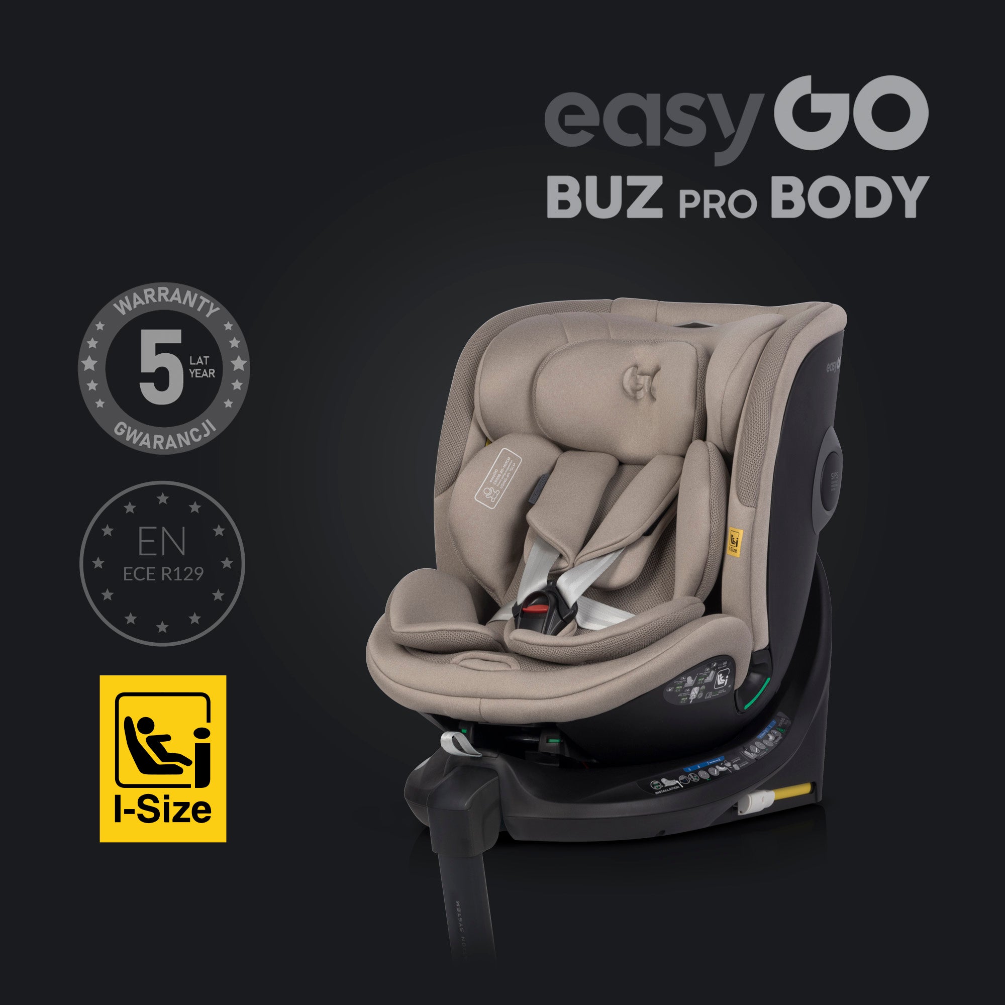 EasyGo Buz XTD Pro + Buz Pro Body 2in1 autósülés szett ISOFIX bázissal – Taupe