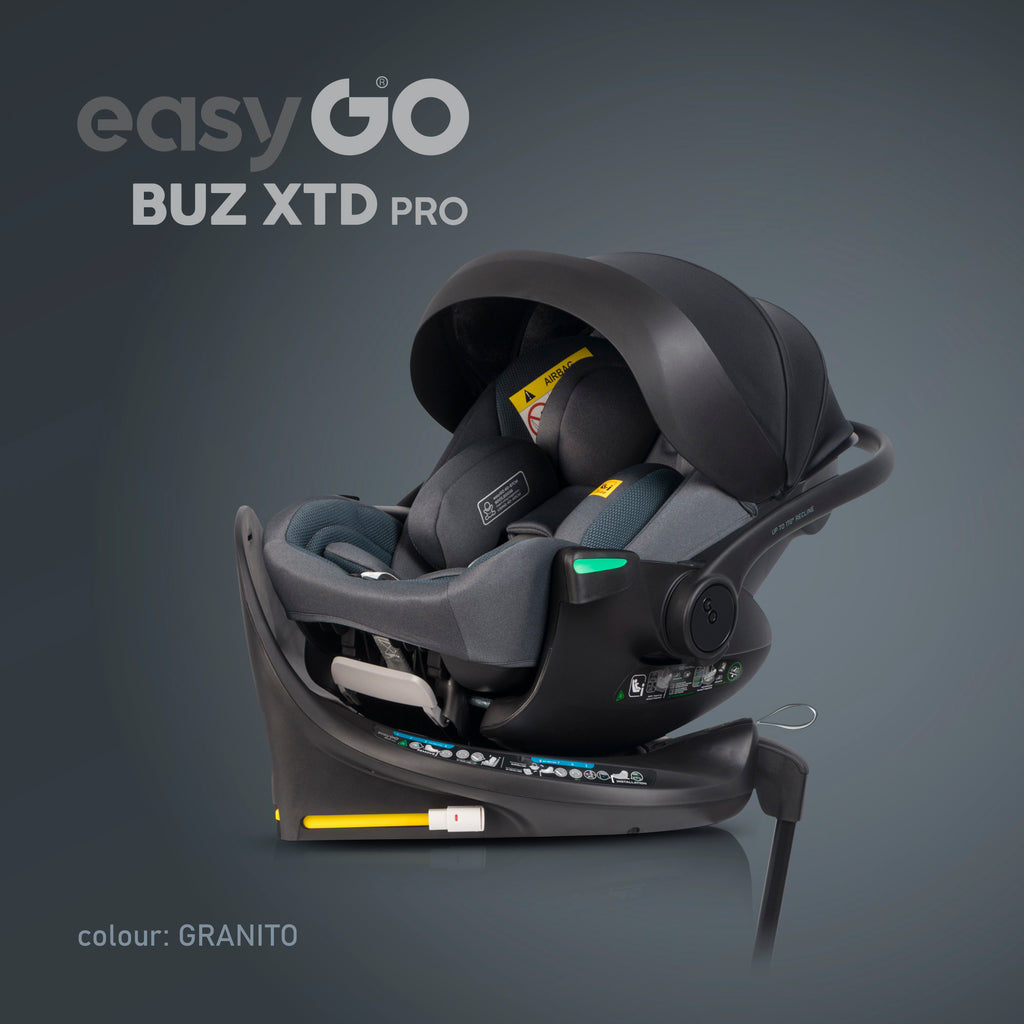EasyGo Buz XTD Pro i-Size autóshordozó ISOFIX bázissal – Granito