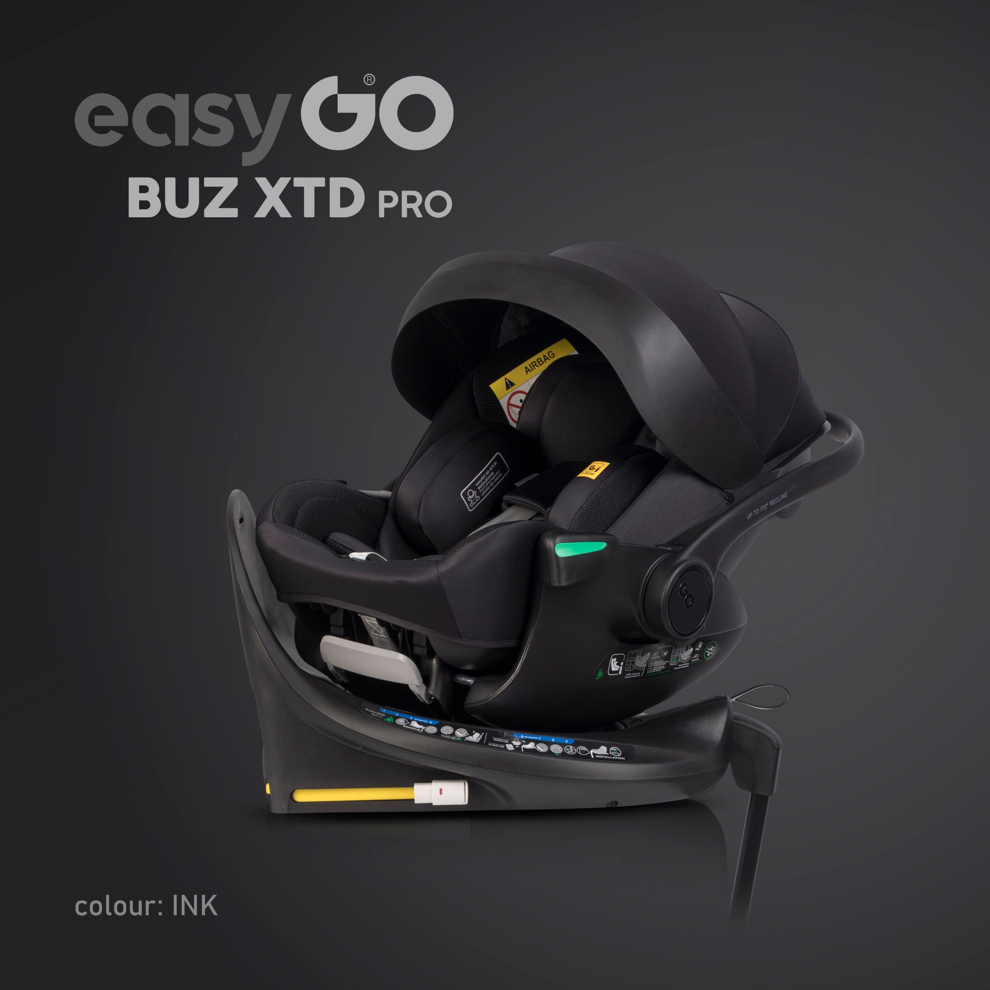 EasyGo Buz XTD Pro i-Size autóshordozó ISOFIX bázissal – Ink