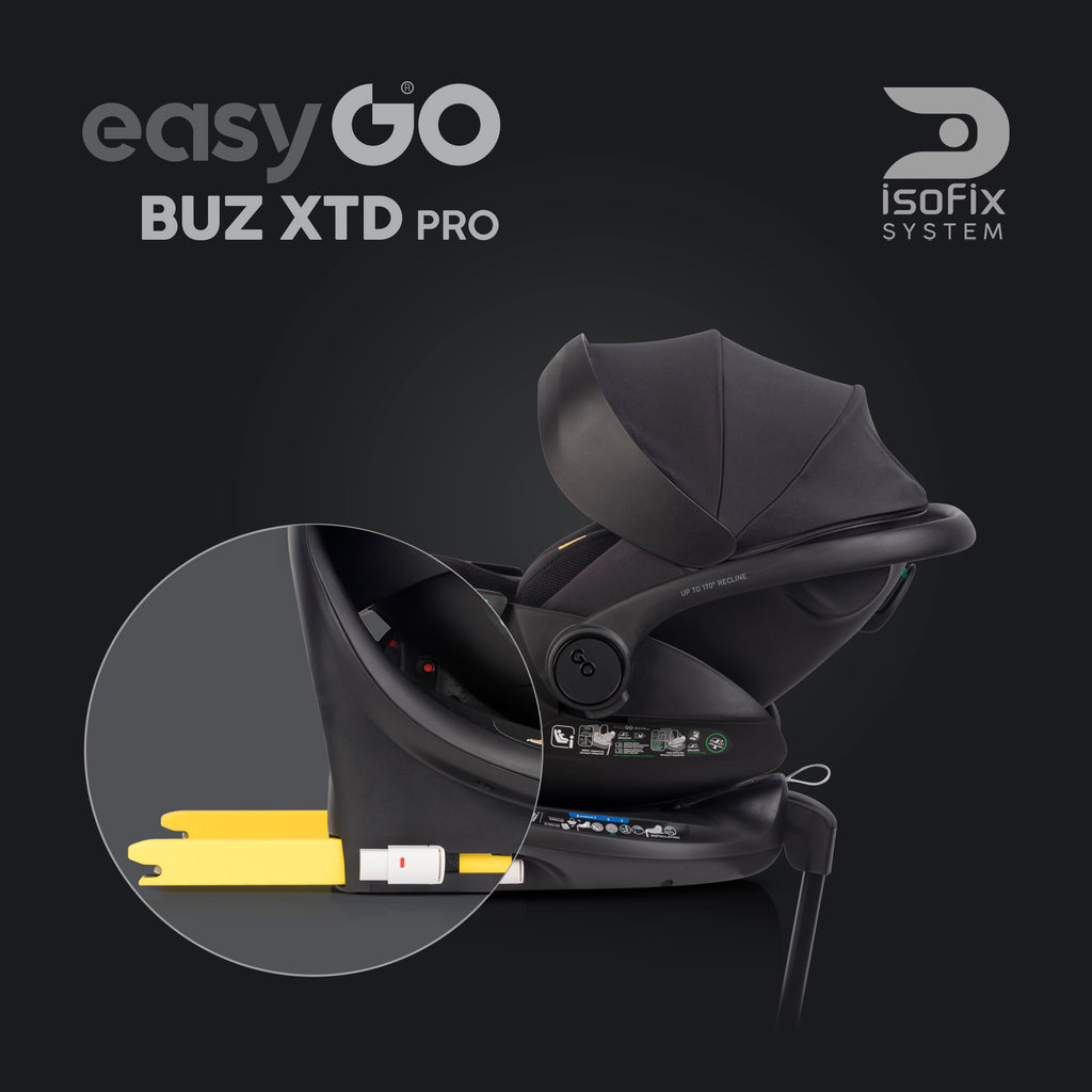 EasyGo Buz XTD Pro i-Size autóshordozó ISOFIX bázissal – Ink