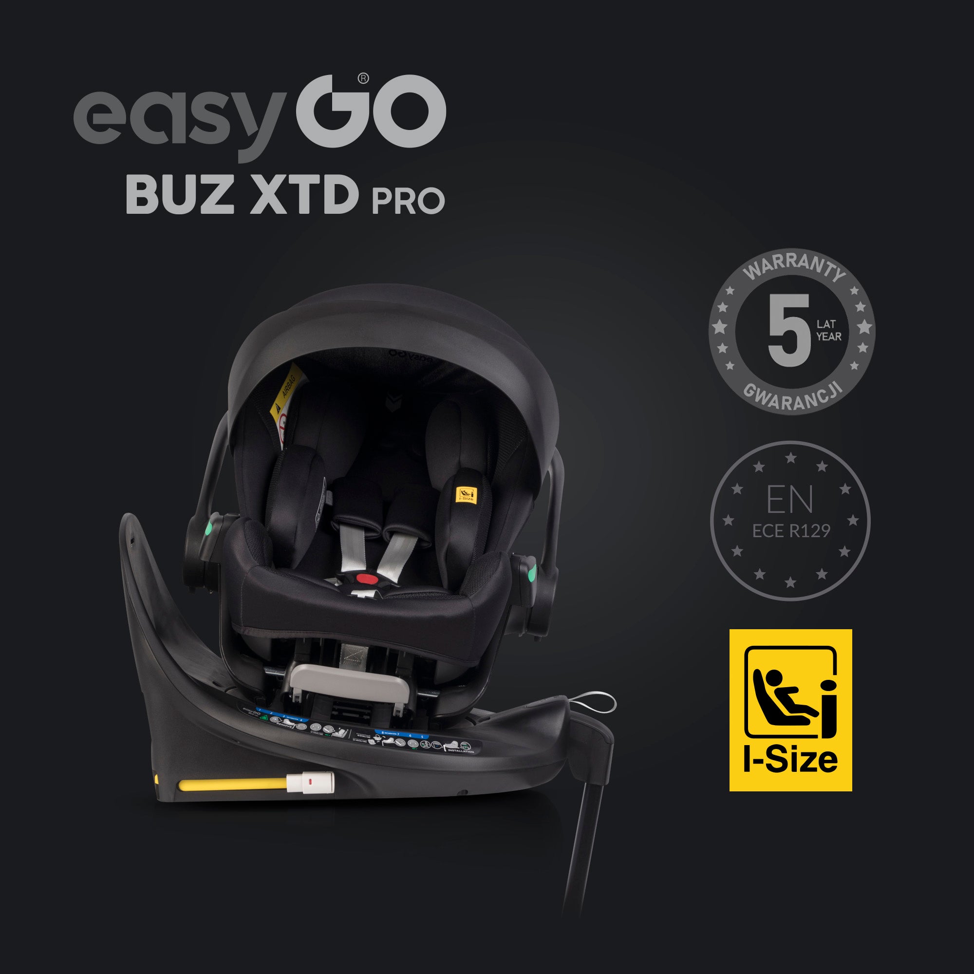 EasyGo Buz XTD Pro i-Size autóshordozó ISOFIX bázissal – Taupe