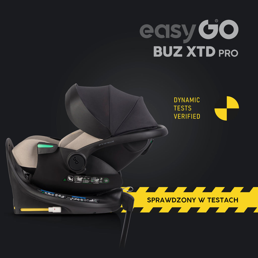 EasyGo Buz XTD Pro i-Size autóshordozó ISOFIX bázissal – Taupe