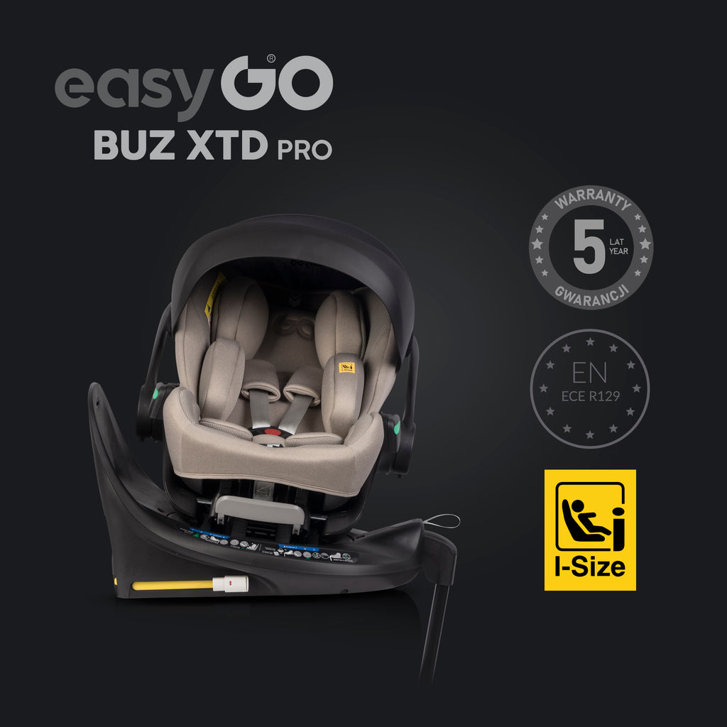 EasyGo Buz XTD Pro i-Size autóshordozó ISOFIX bázissal – Taupe
