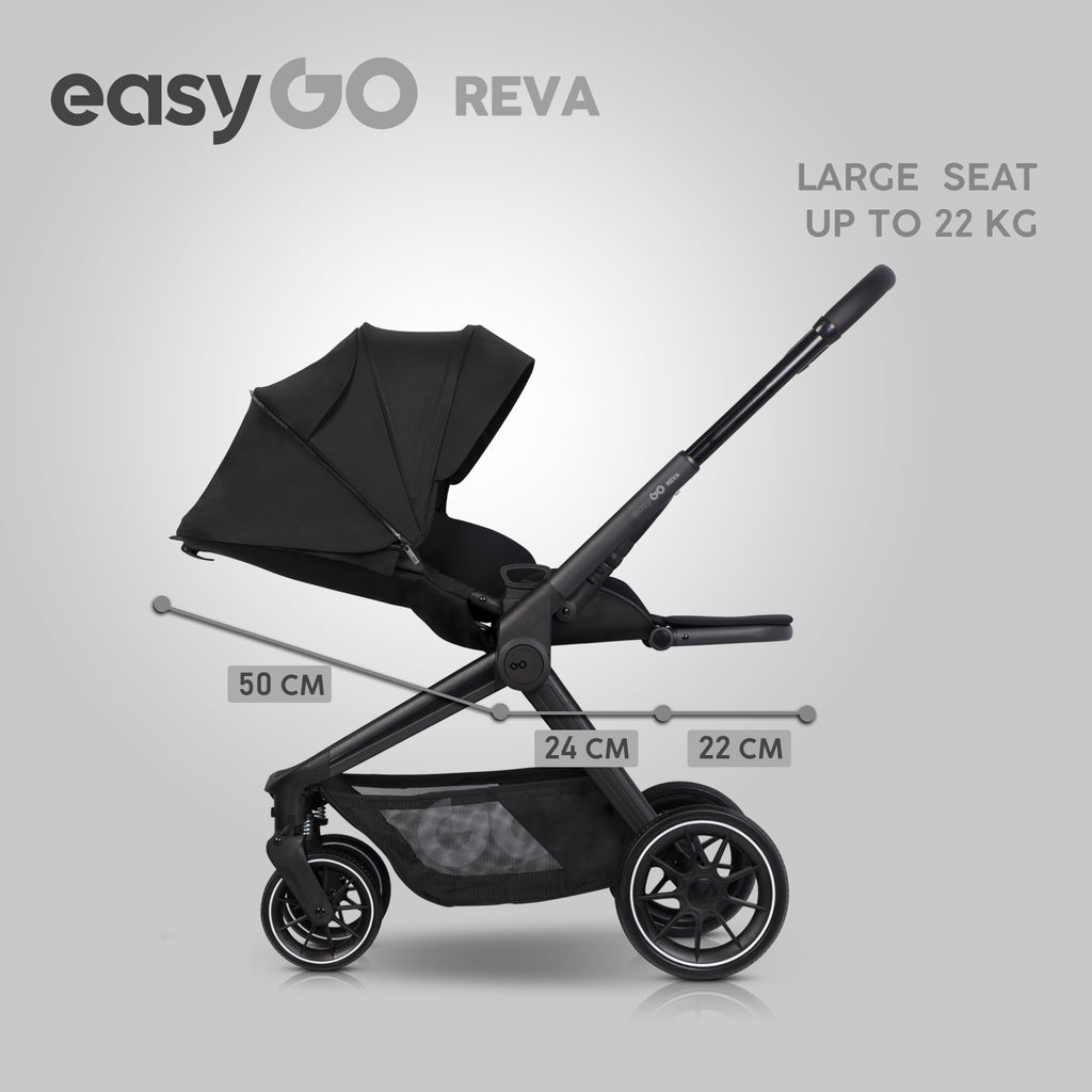 EasyGo REVA 2in1 babakocsi – Ebony Black