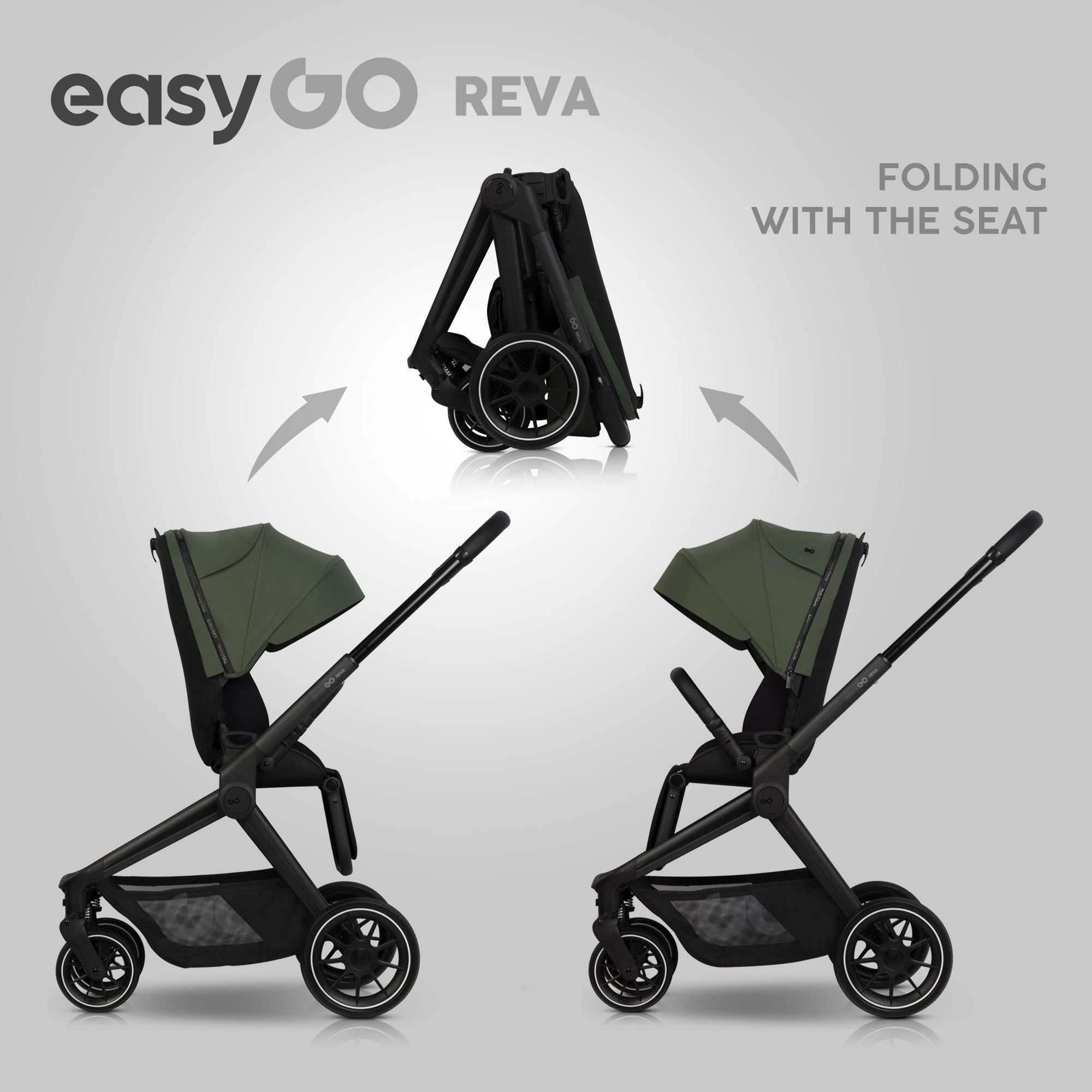 EasyGo REVA 2in1 babakocsi – Jungle Green