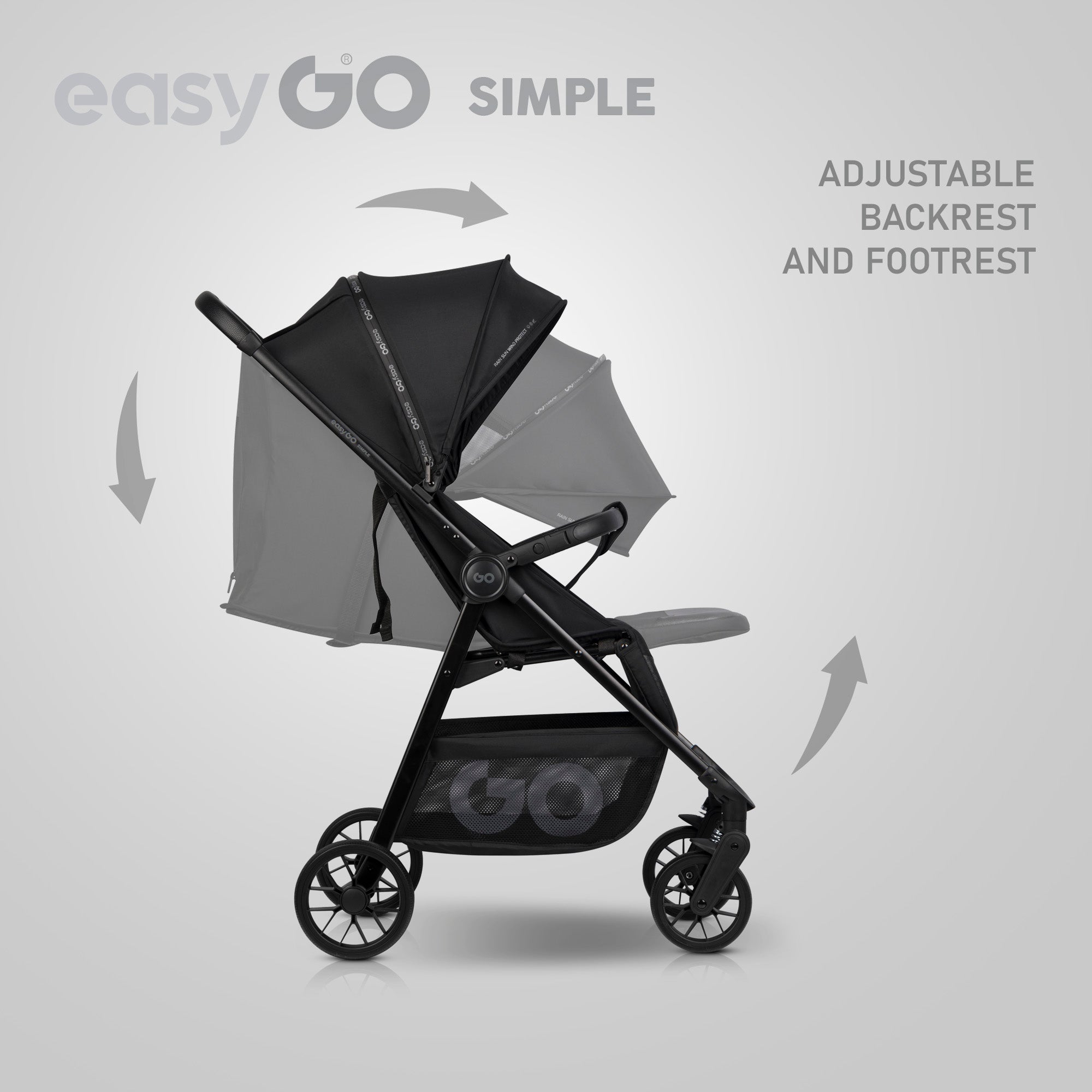 EasyGo Simple sport babakocsi – Ebony Black