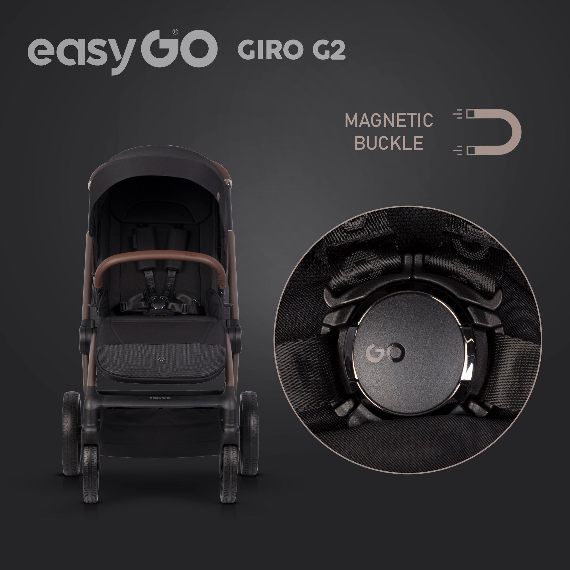 EasyGo Giro G2 2in1 babakocsi - Coal