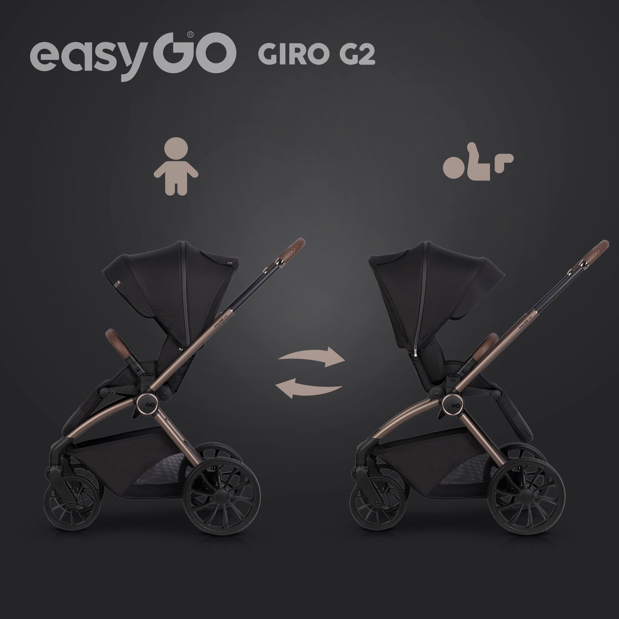 EasyGo Giro G2 sport babakocsi – Coal