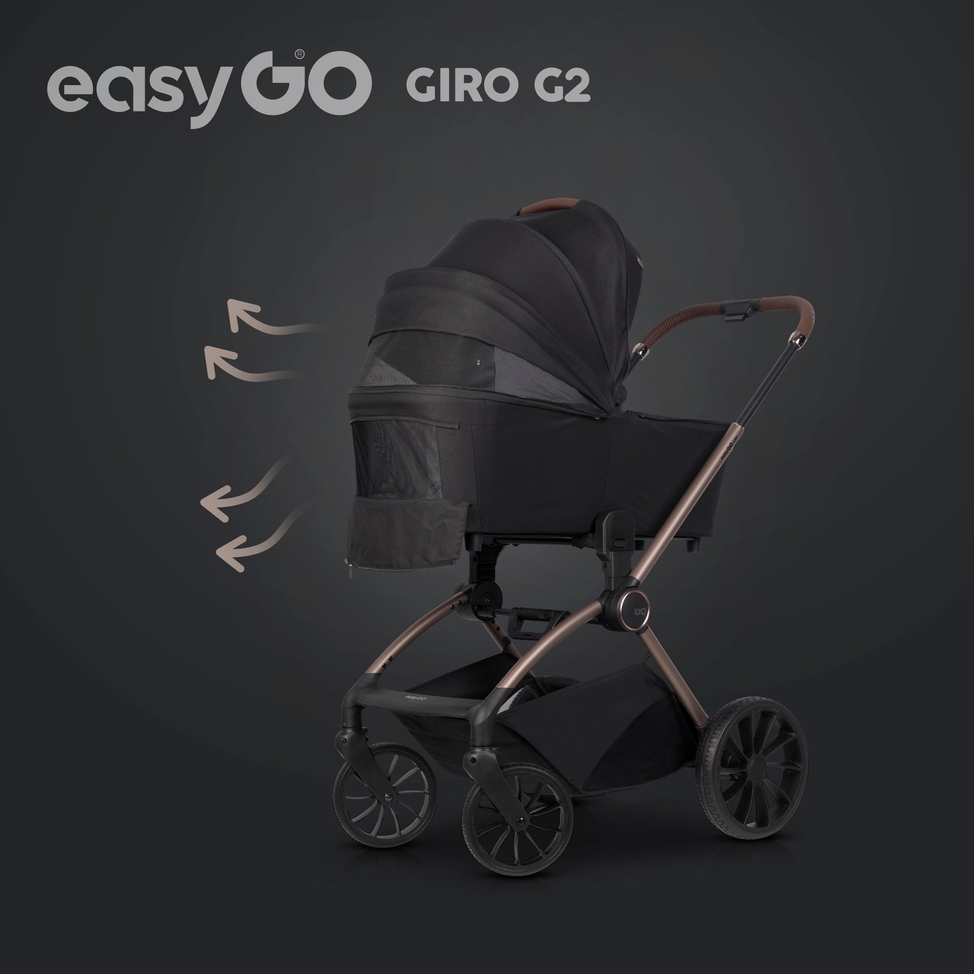 EasyGo Giro G2 2in1 babakocsi - Coal