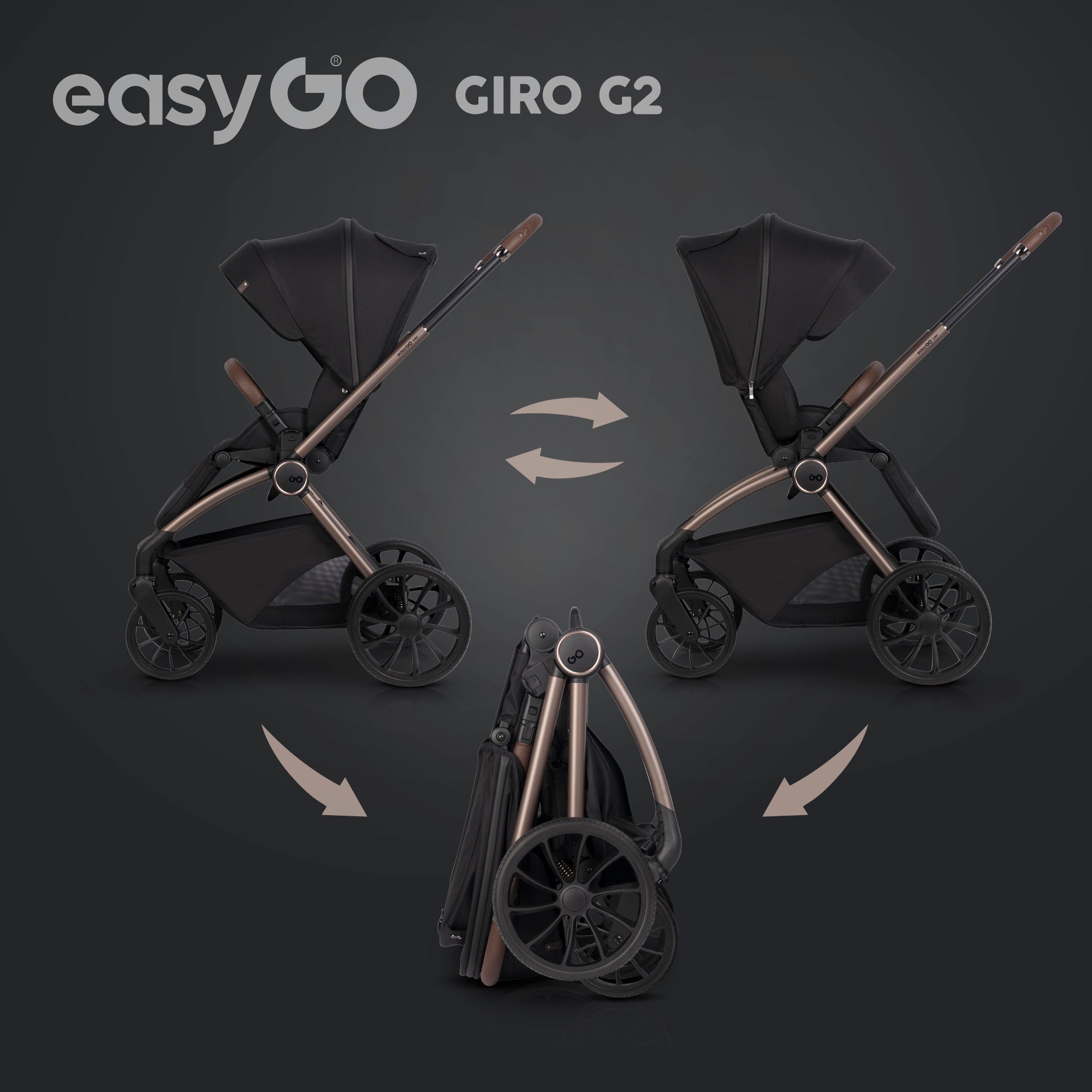 EasyGo Giro G2 sport babakocsi – Coal
