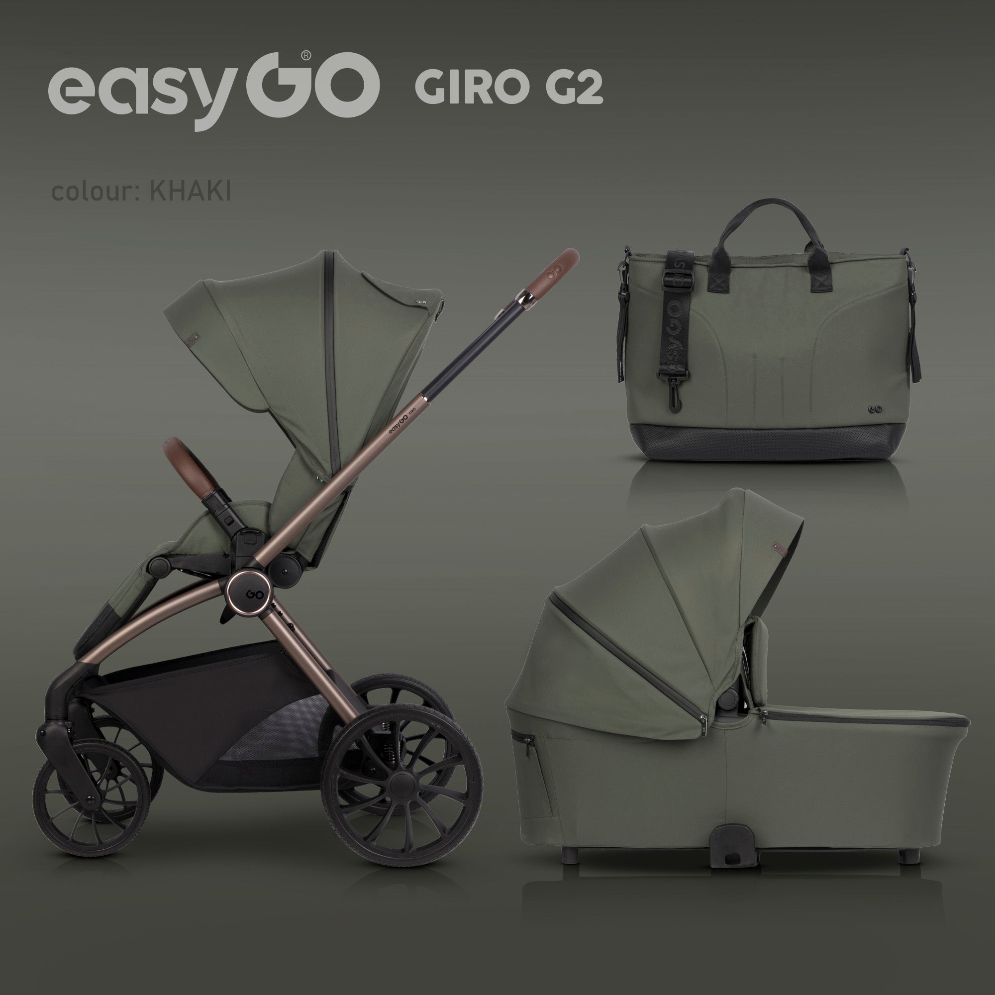 EasyGo Giro G2 2in1 babakocsi – Khaki
