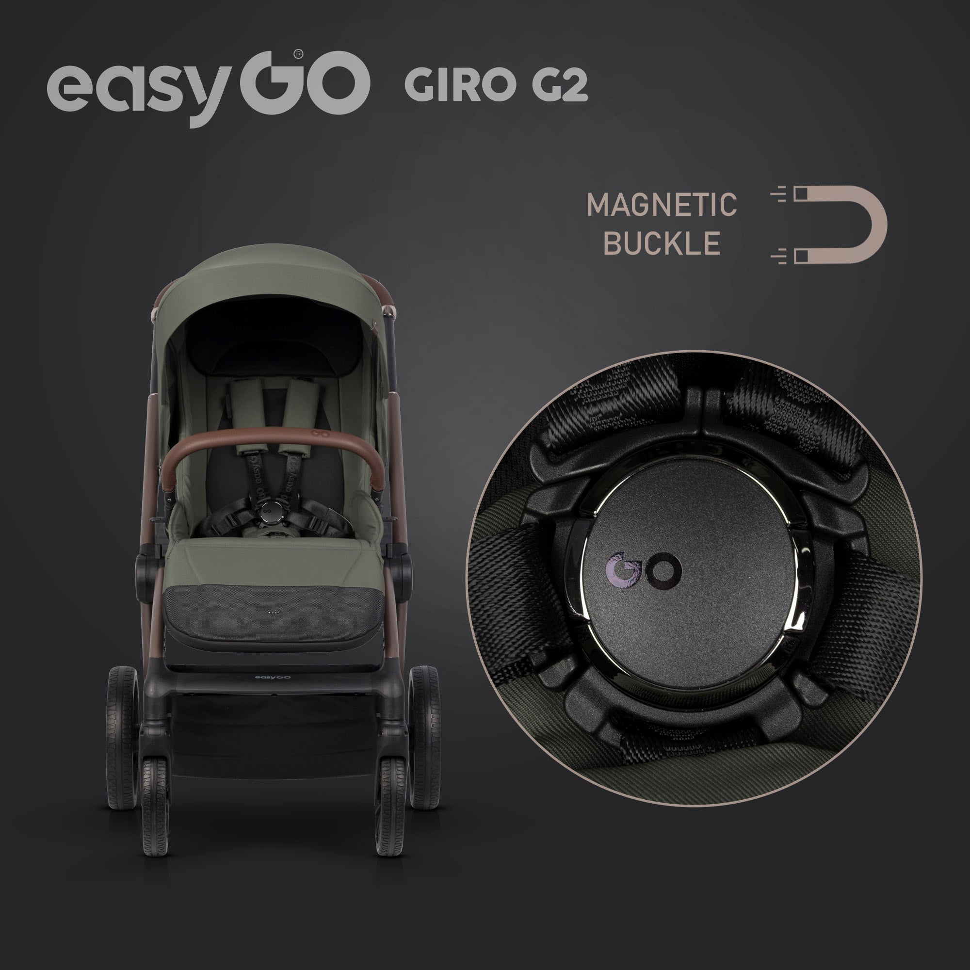 EasyGo Giro G2 2in1 babakocsi – Khaki