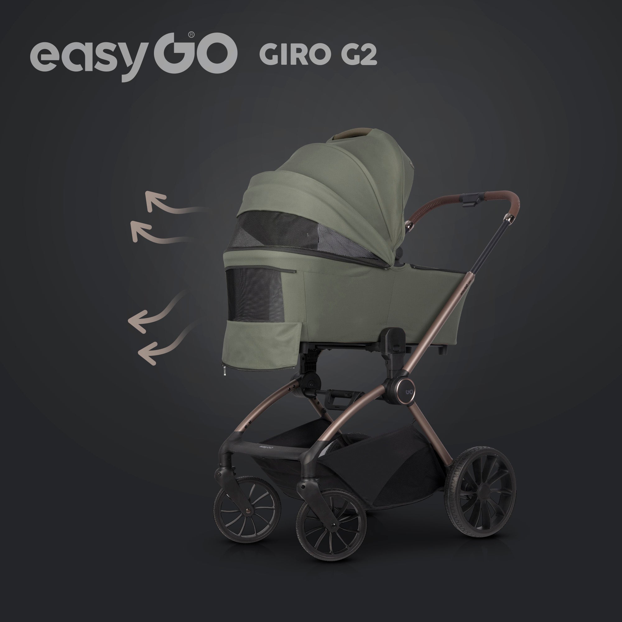 EasyGo Giro G2 2in1 babakocsi – Khaki