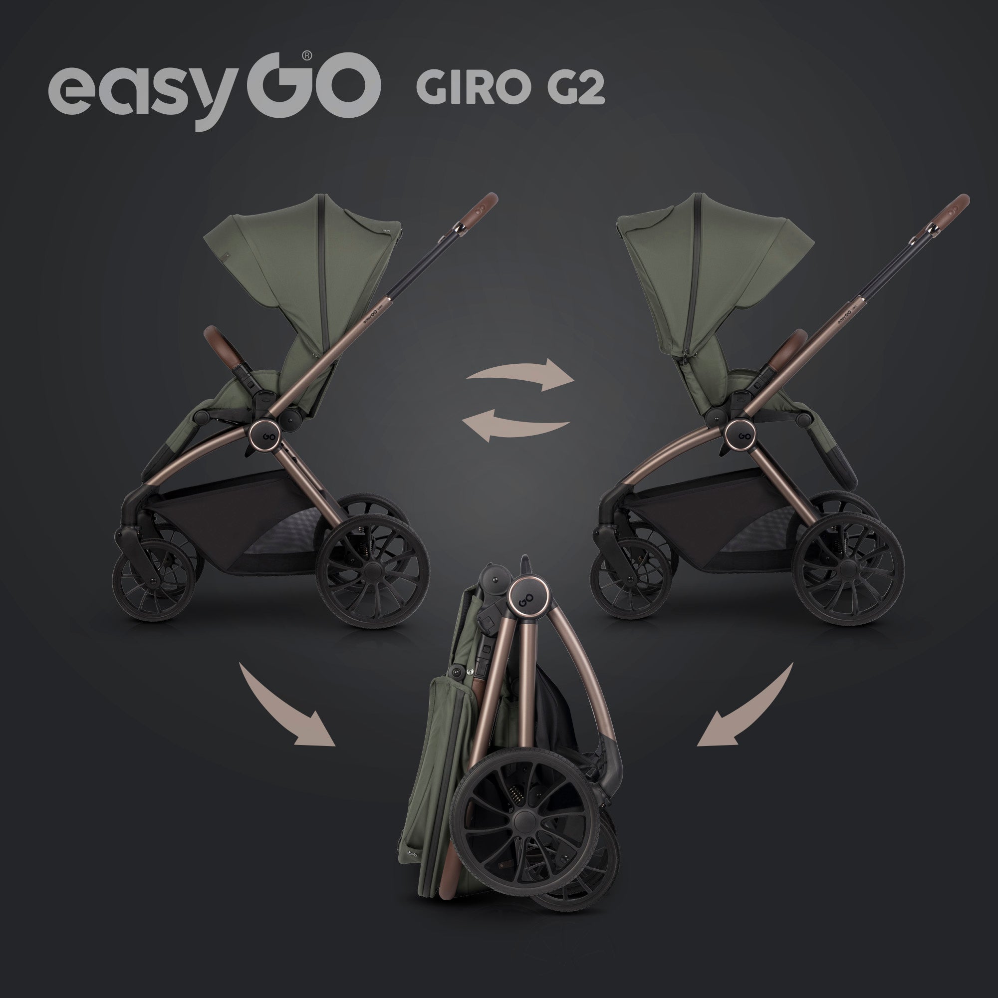 EasyGo Giro G2 sport babakocsi – Khaki
