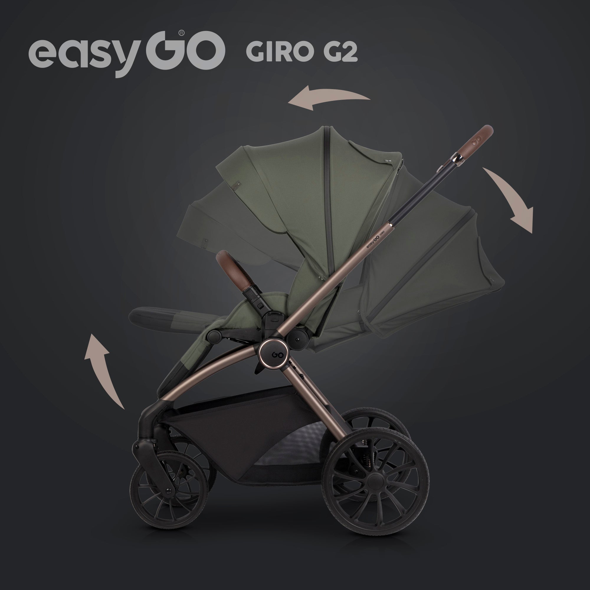 EasyGo Giro G2 2in1 babakocsi – Khaki