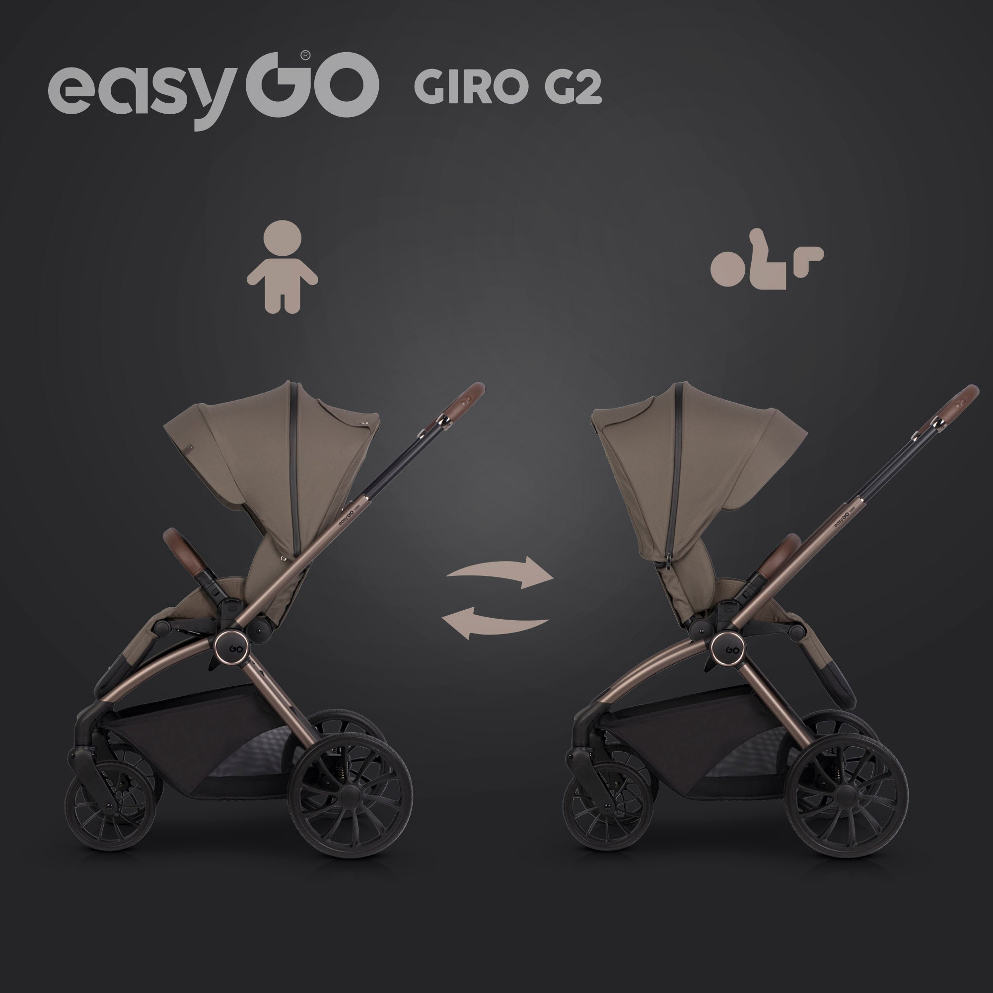 EasyGo Giro G2 2in1 babakocsi - Mokka