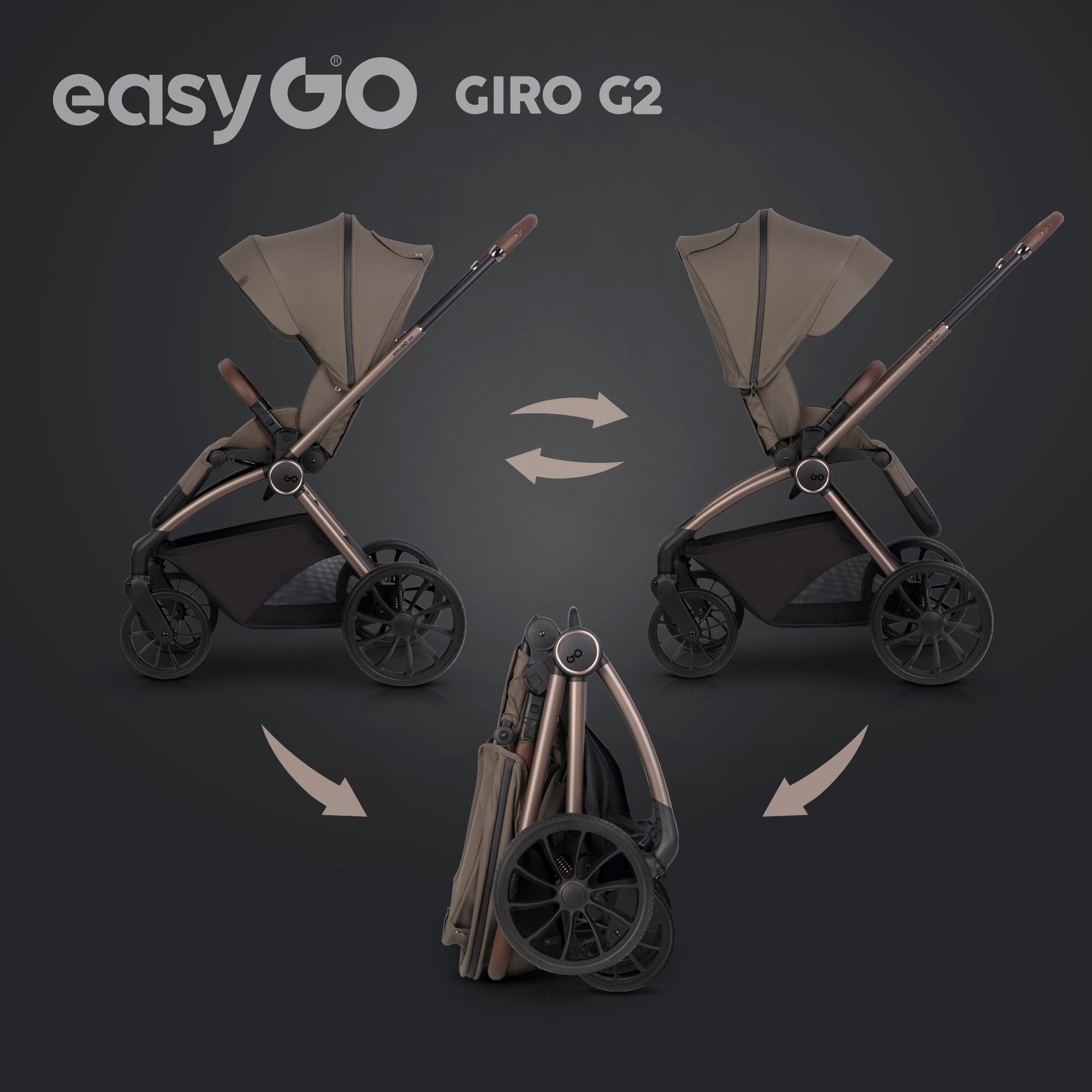 EasyGo Giro G2 2in1 babakocsi - Mokka