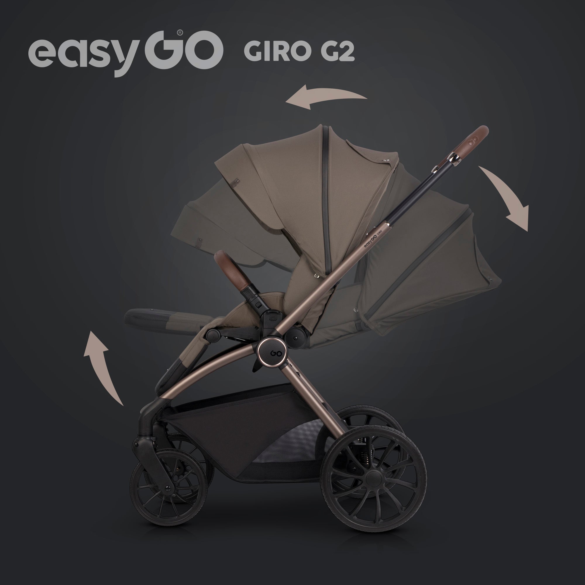 EasyGo Giro G2 sport babakocsi – Mokka
