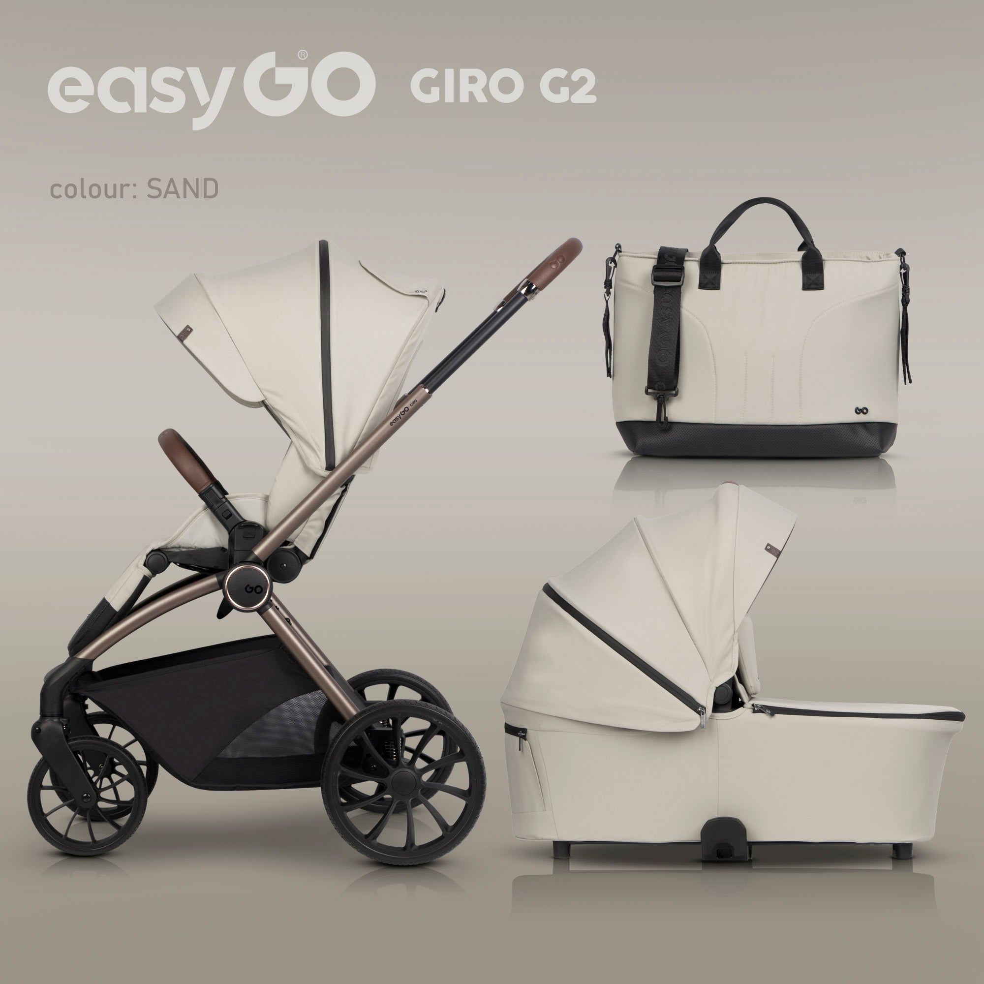 EasyGo Giro G2 2in1 babakocsi - Sand