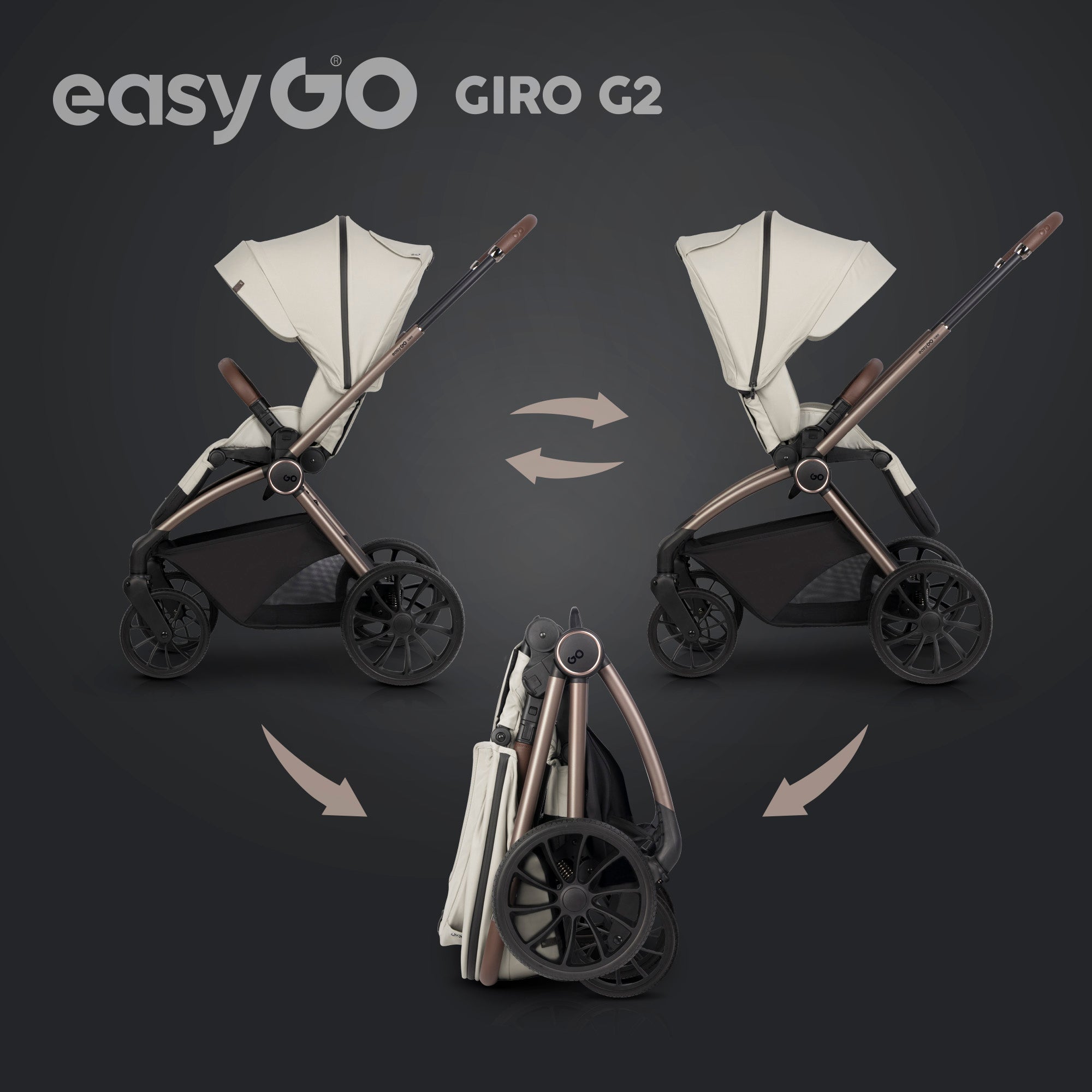 EasyGo Giro G2 2in1 babakocsi - Sand