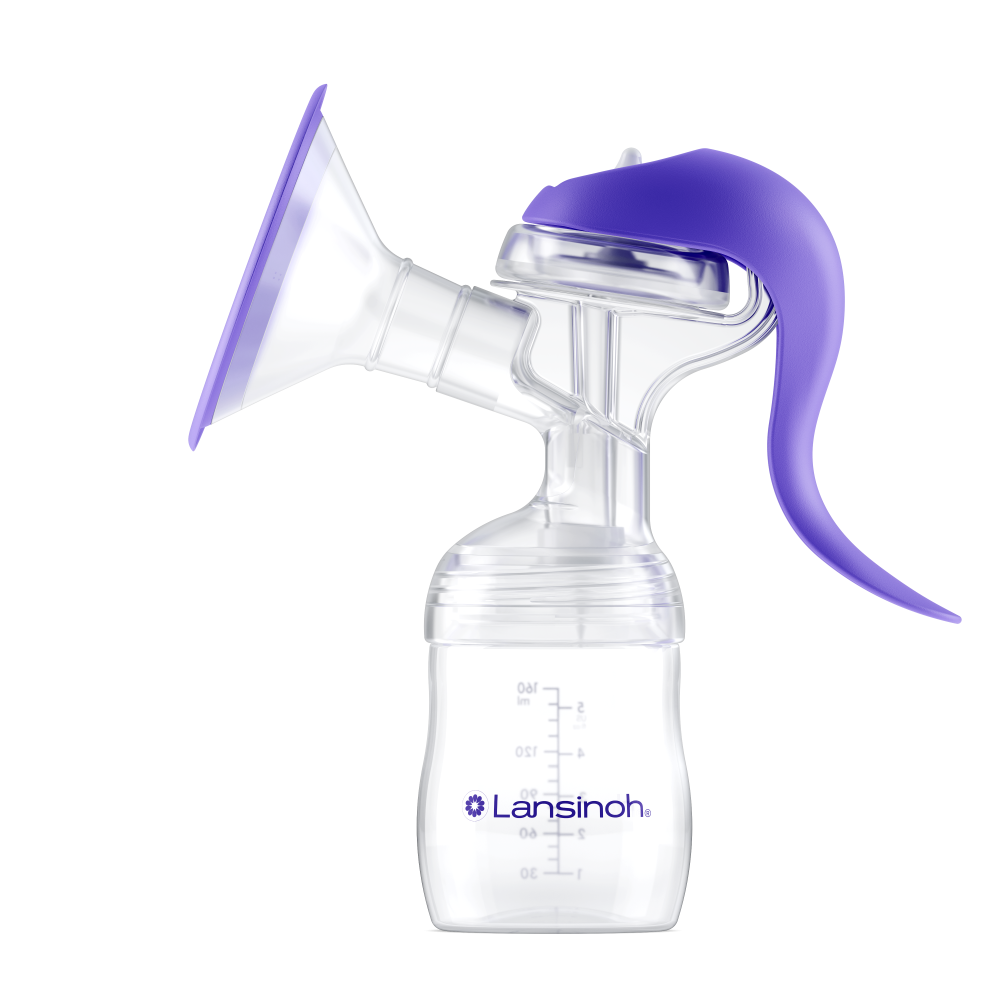 Lansinoh 2 fázisú kézi mellszívó + Lansinoh 160 ml-es cumisüveg szett