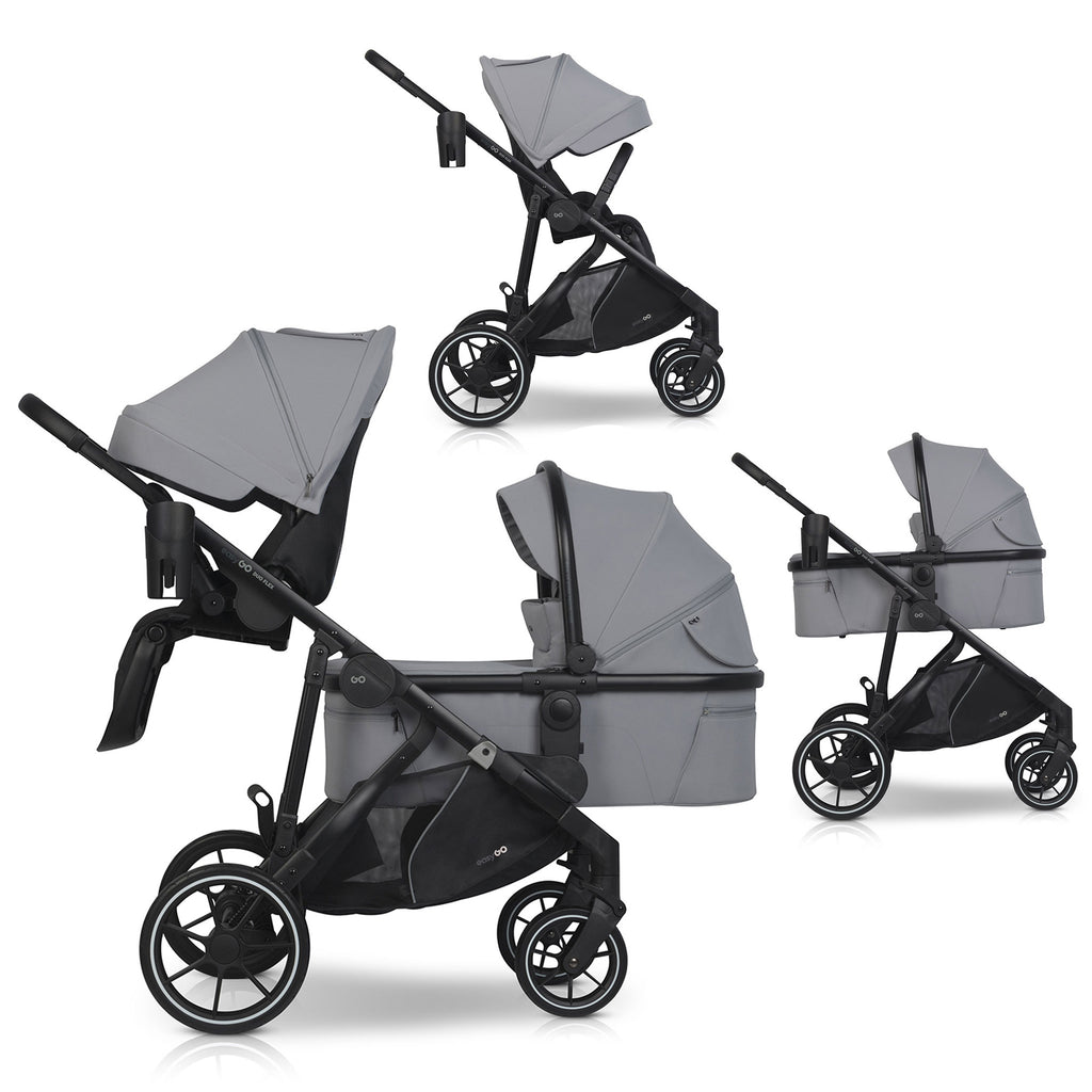 EasyGo Duoflex 2in1 babakocsi 1 üléssel és 1 mózeskosárral – Cloudy Gray