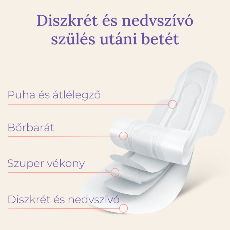 Lansinoh diszkrét és nedvszívó szülés utáni betét 2. héttől - egyesével csomagolt, 12 db