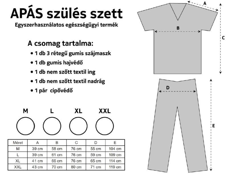 Apás szülési szett - "XL" méret