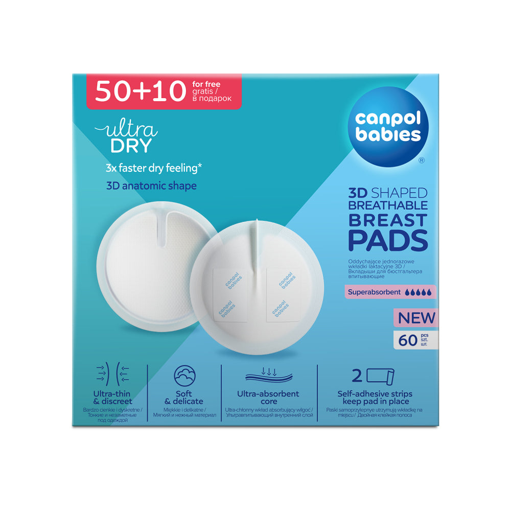 Canpol babies 3D-s légáteresztő csúszásgátlós eldobható melltartóbetét 50+10db
