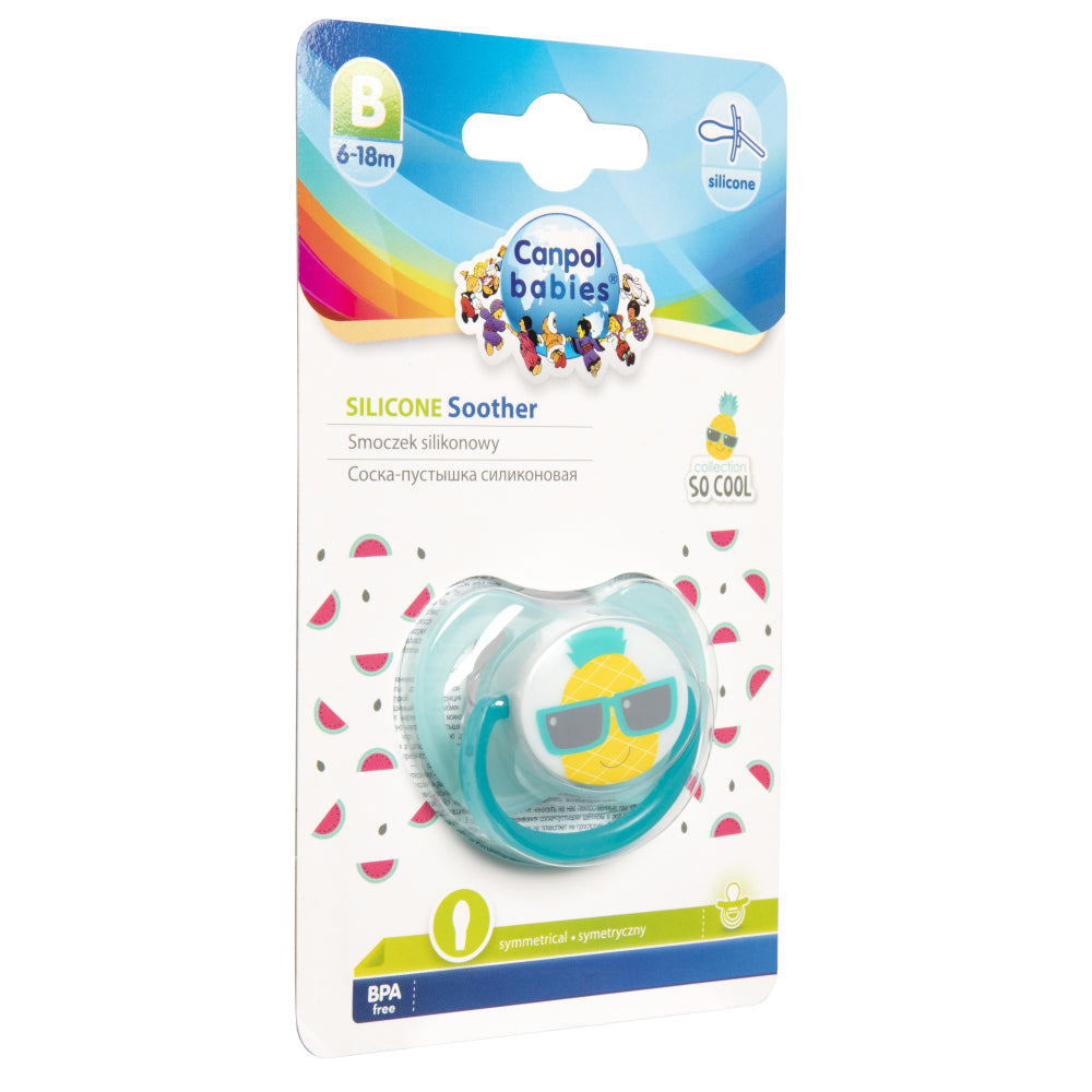 Canpol babies SO COOL szimmetrikus szilikon cumi 6-18 hónapos babának, türkiz