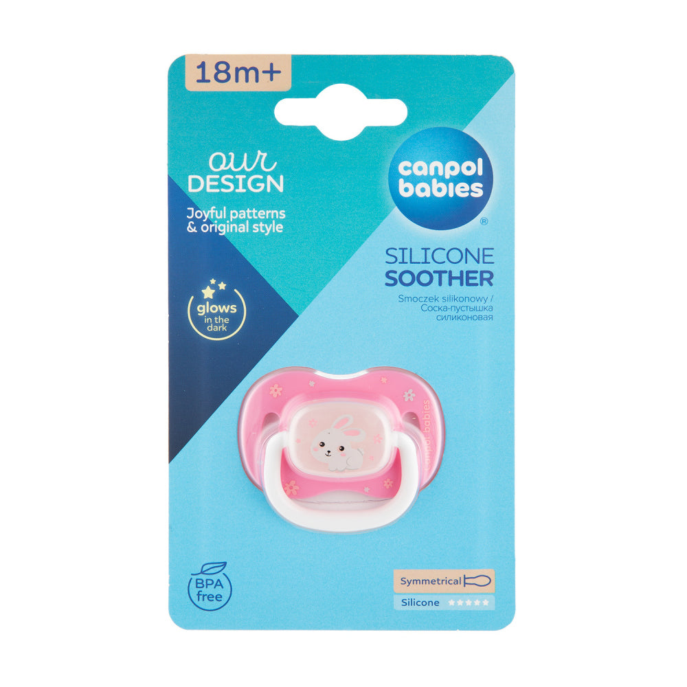 Canpol babies Szilikon szimmetrikus cumi BUNNY&COMPANY 18hó+ 1db rózsaszín