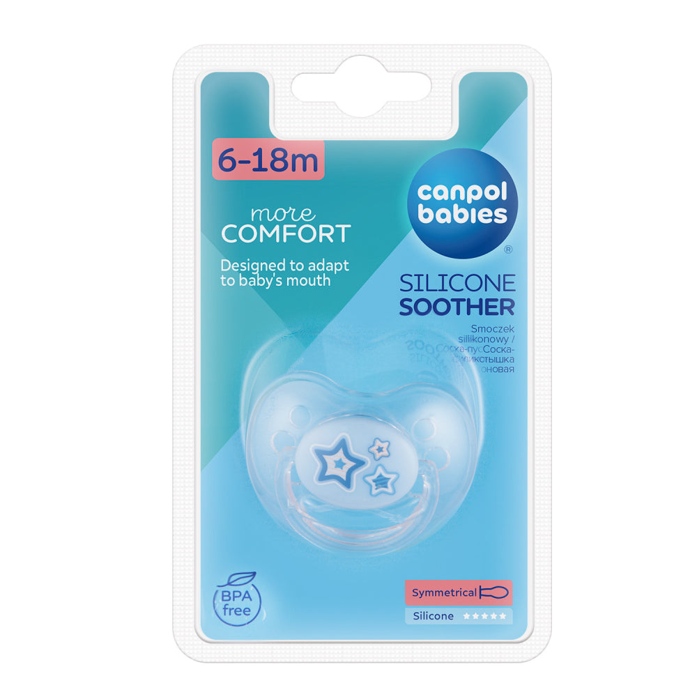 Canpol babies Szilikon szimmetrikus cumi 6-18hó NEWBORN BABY kék