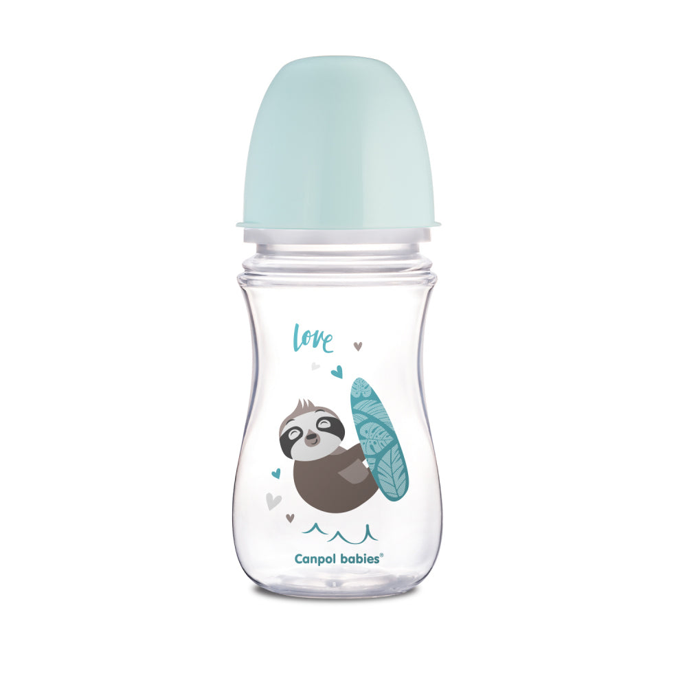 Canpol babies EasyStart anti-kólikás cumisüveg EXOTIC ANIMALS 240ml kék