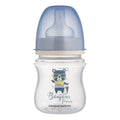 Canpol babies EasyStart széles nyakú anti-kólikás cumisüveg BONJOUR PARIS 120ml kék