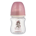 Canpol babies EasyStart széles nyakú anti-kólikás cumisüveg BONJOUR PARIS 120ml rózsaszín