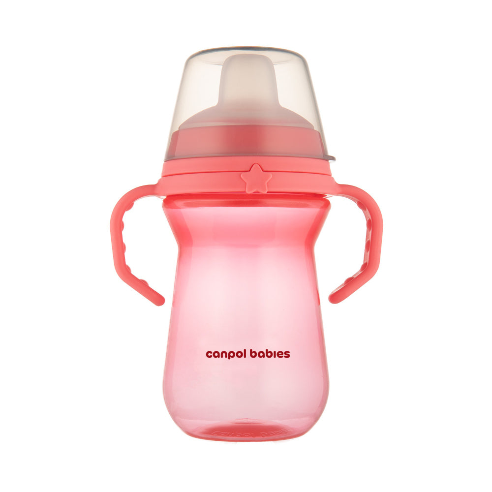 Canpol babies Itatópohár szilikonos ivócsőrrel FirstCup 250ml rózsaszín