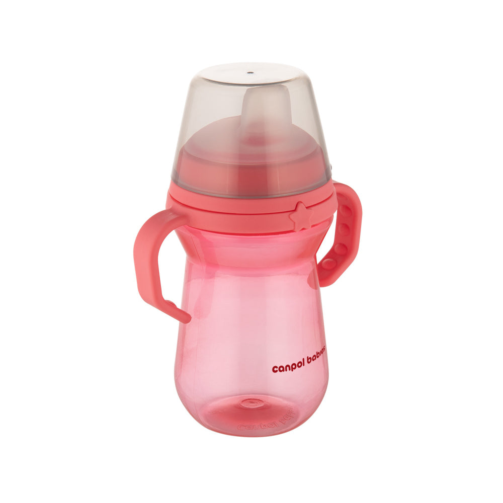 Canpol babies Itatópohár szilikonos ivócsőrrel FirstCup 250ml rózsaszín