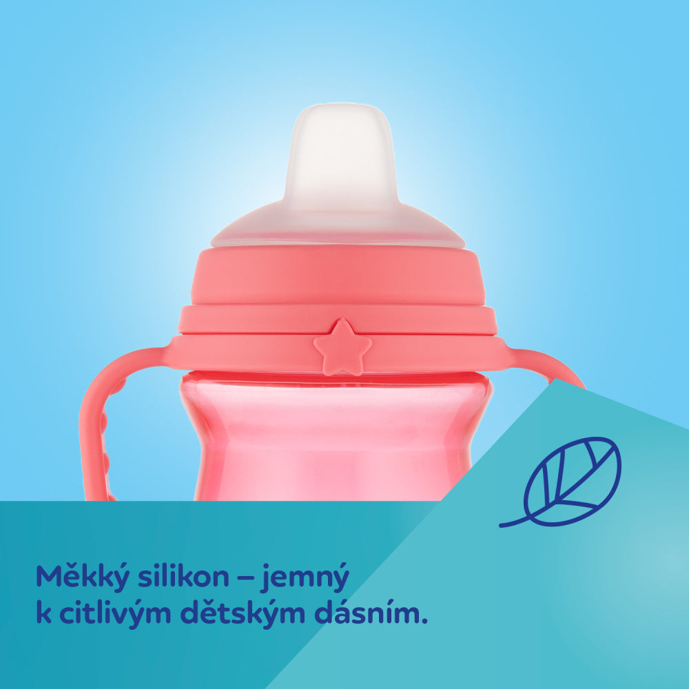 Canpol babies Itatópohár szilikonos ivócsőrrel FirstCup 250ml rózsaszín
