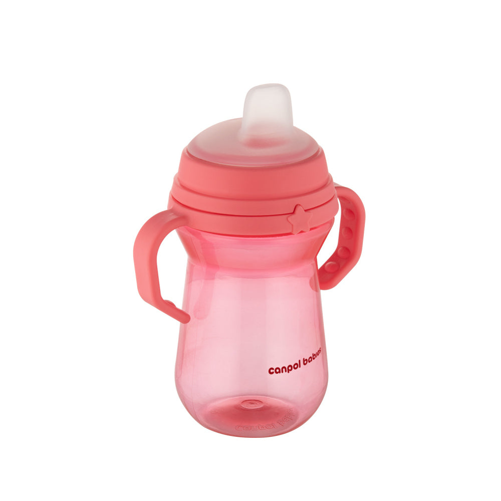 Canpol babies Itatópohár szilikonos ivócsőrrel FirstCup 250ml rózsaszín