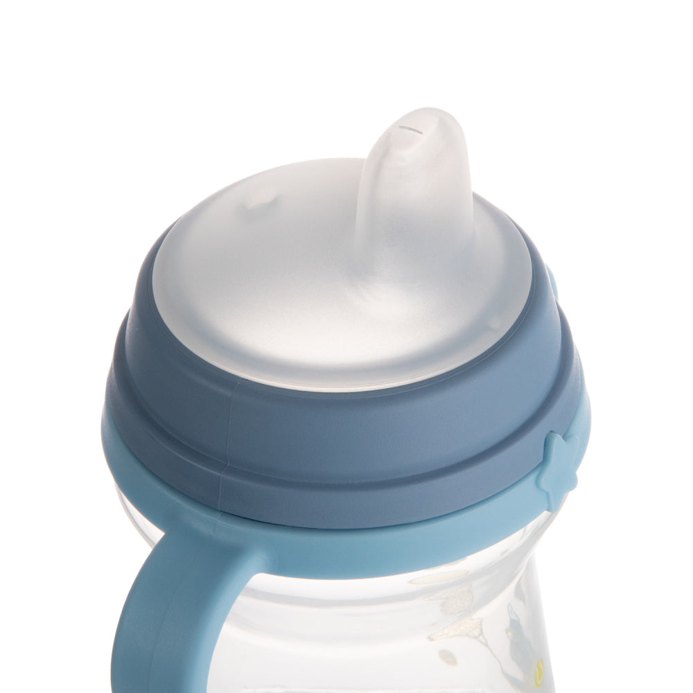 Canpol babies Itatópohár szilikon ivócsőrrel FirstCup Bonjour Paris 250ml kék
