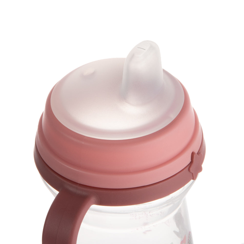 Canpol babies Itatópohár szilikon ivócsőrrel FirstCup Bonjour Paris 250ml rózsaszín