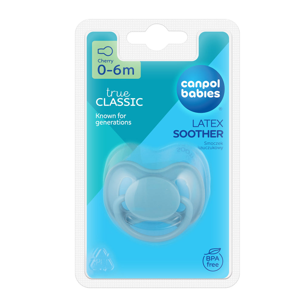 Canpol babies Kaucsuk cseresznye alakú cumi NUDE 0-6hó 1db kék