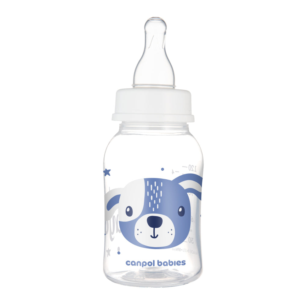 Canpol babies Keskeny nyakú cumisüveg CUTE ANIMALS 120ml kutya