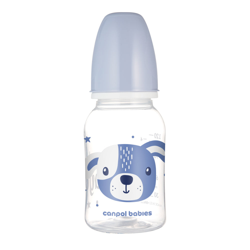 Canpol babies Keskeny nyakú cumisüveg CUTE ANIMALS 120ml kutya
