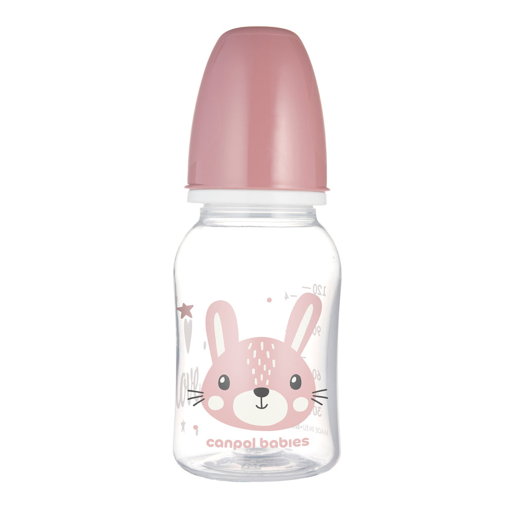 Canpol babies Keskeny nyakú cumisüveg CUTE ANIMALS 120ml nyuszi