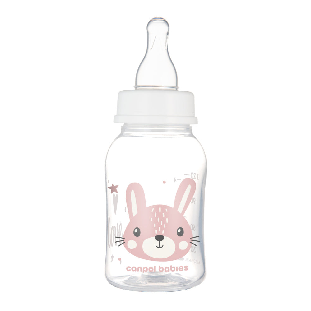 Canpol babies Keskeny nyakú cumisüveg CUTE ANIMALS 120ml nyuszi