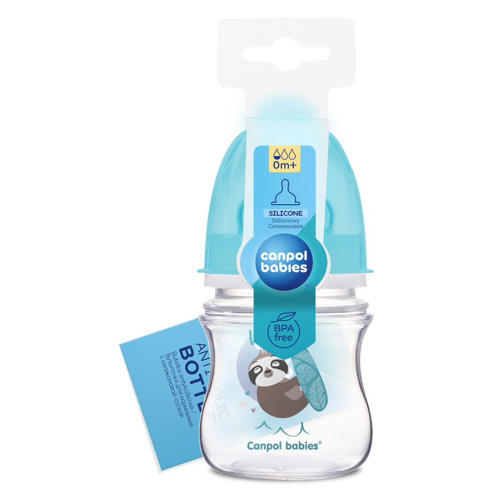 Canpol babies EasyStart anti-kólikás cumisüveg EXOTIC ANIMALS 120ml kék