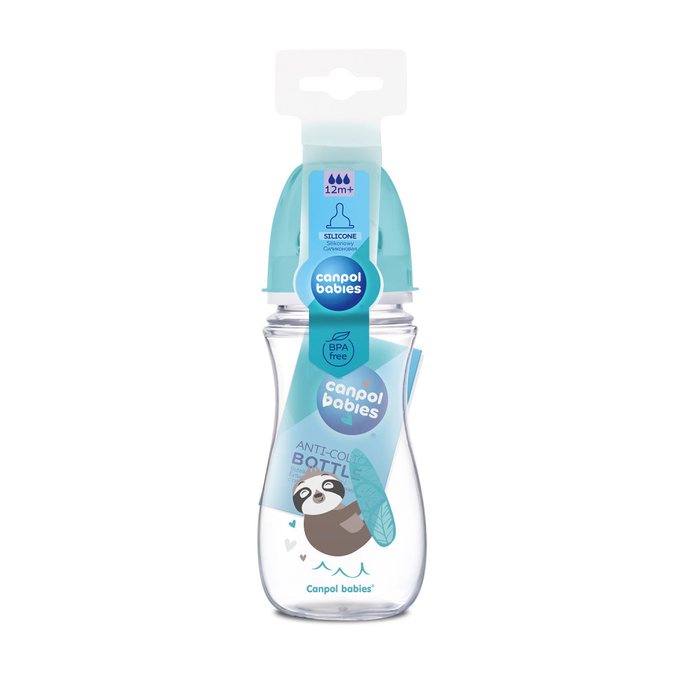 Canpol babies EasyStart anti-kólikás cumisüveg EXOTIC ANIMALS 300ml kék