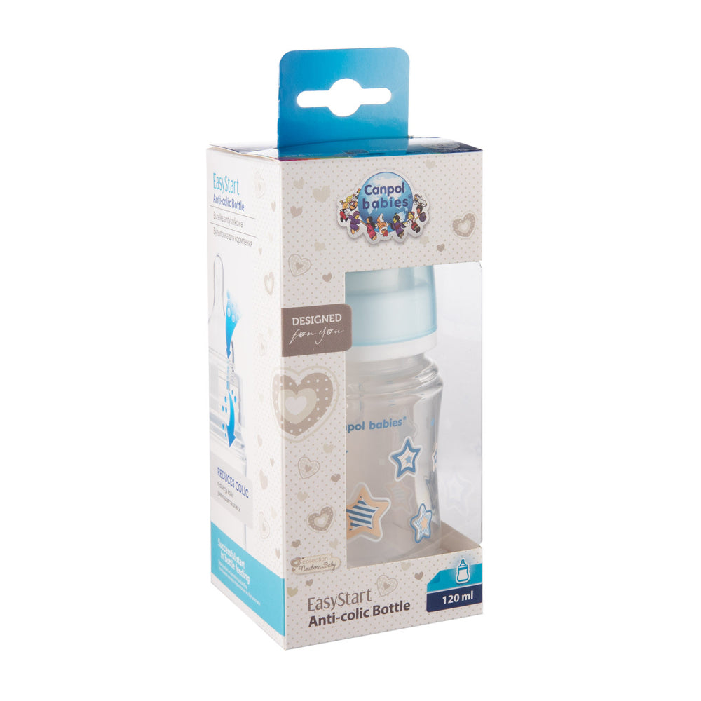 Canpol babies EasyStart anti-kólikás cumisüveg NEWBORN BABY 120ml kék