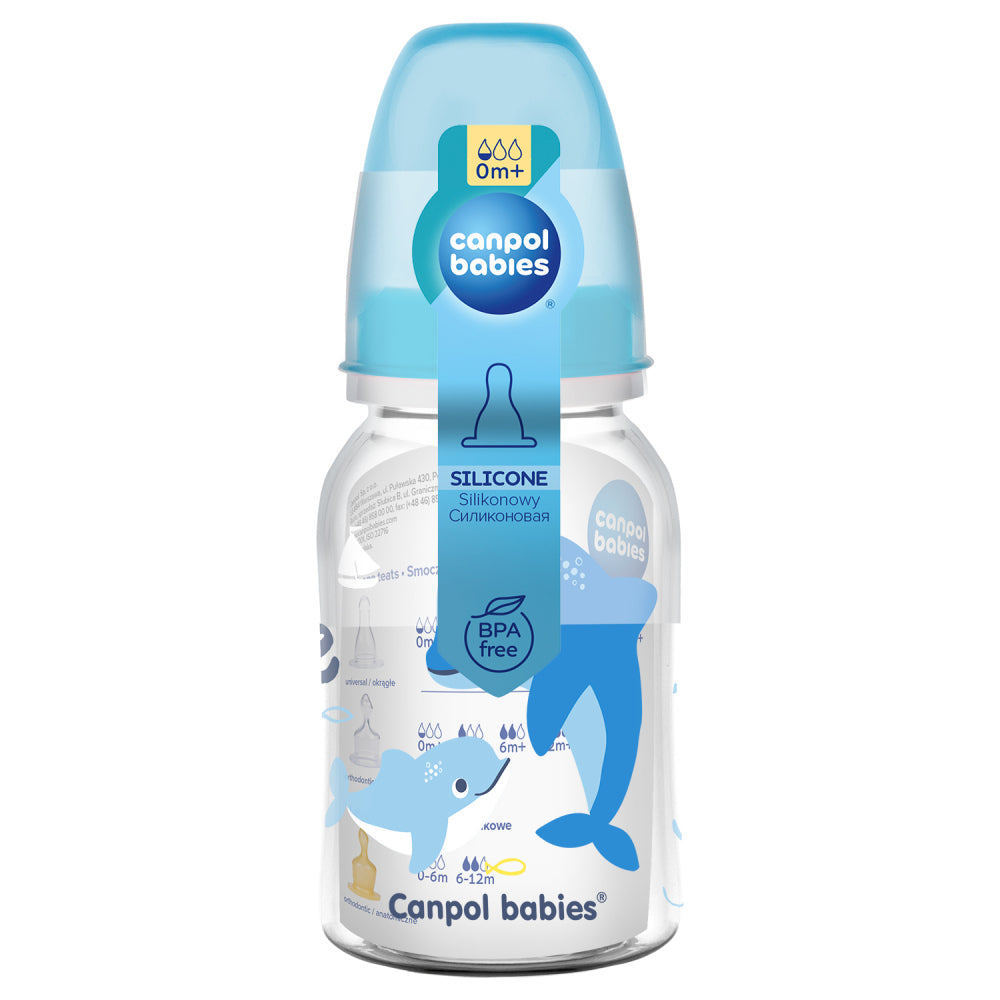 Canpol babies LOVE&SEA keskeny nyakú üveg, 120ml